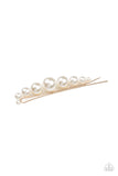 Elegantly Efficient - Gold Pearl Hair Clip