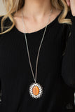 Oh My Medallion - Orange Necklace Paparazzi