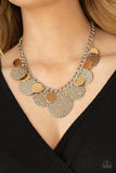 Industrial Grade Glamour - Silver & Gold Necklace Paparazzi