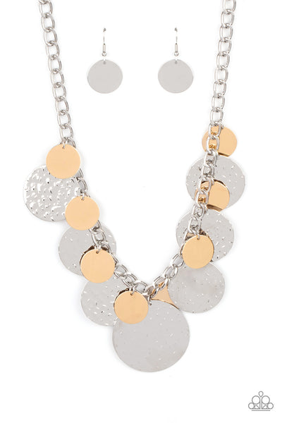 Industrial Grade Glamour - Silver & Gold Necklace Paparazzi