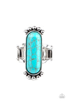 Ranch Relic - Blue Turquoise Ring Paparazzi