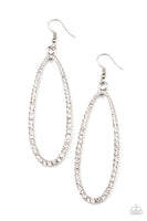 Dazzling Decorum - White Earrings Paparazzi