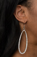 Dazzling Decorum - White Earrings Paparazzi