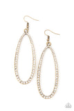 Dazzling Decorum - Brass Earrings Paparazzi