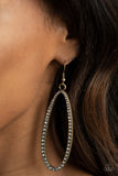 Dazzling Decorum - Brass Earrings Paparazzi