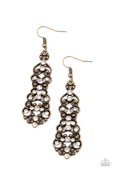 Diva Decorum - Brass Earrings Paparazzi