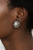 Dazzling Definition - Brass Clip-On Earrings Paparazzi