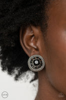 Dazzling Definition - Black Clip On Earrings Paparazzi