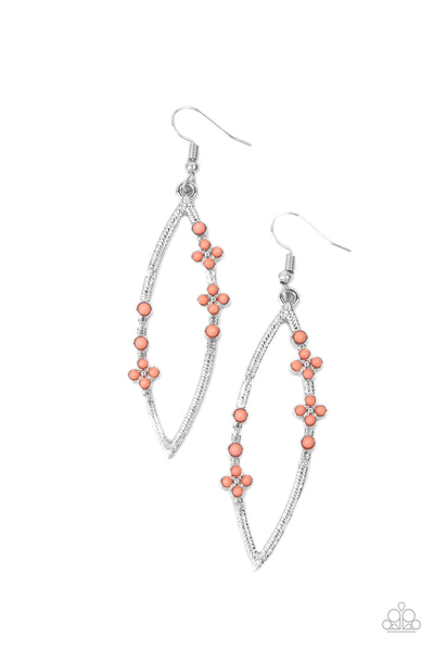 Flowery Finesse - Orange Earrings Paparazzi