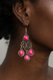 Canyon Chandelier - Pink Earrings Paparazzi