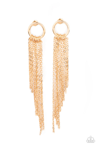 Divinely Dipping - Gold Earrings Paparazzi