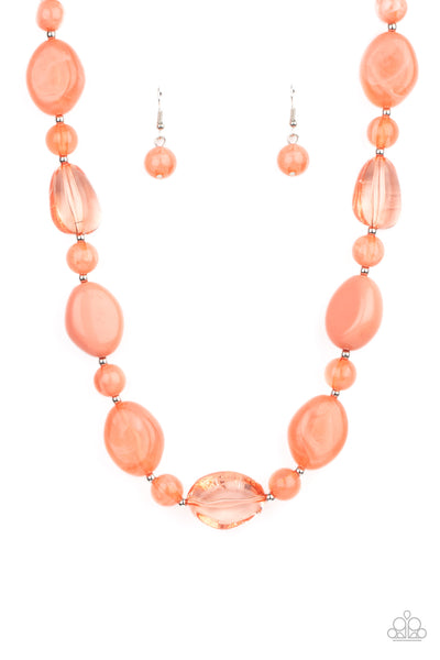 Staycation Stunner - Orange Necklace Paparazzi