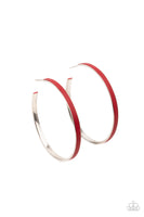 Fearless Flavor - Red Faux Leather Earrings Paparazzi