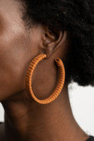 Suede Parade - Brown Suede Earrings Paparazzi