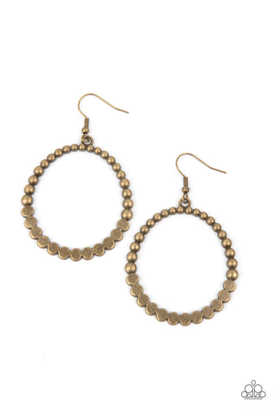 Rustic Society - Brass Earrings Paparazzi