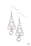 Luminously Linked - White Earrings Paparazzi