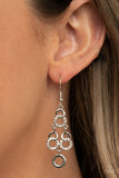 Luminously Linked - White Earrings Paparazzi