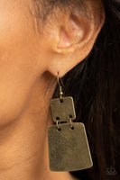 Tagging Along - Brass Earrings Paparazzi