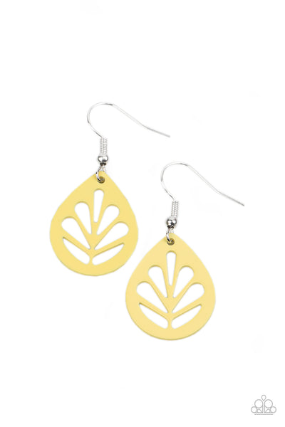 LEAF Yourself Wide Open - Yellow Earrings Paparazzi