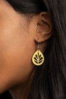 LEAF Yourself Wide Open - Yellow Earrings Paparazzi