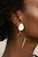 Retro Reverie - Gold Clip On Earrings Paparazzi