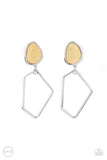 Retro Reverie - Yellow Clip On Earrings Paparazzi