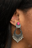 Summery Gardens - Pink Clip-On Earrings Paparazzi