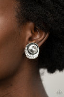 Off The RICHER-Scale -  White Clip-On Earrings Paparazzi