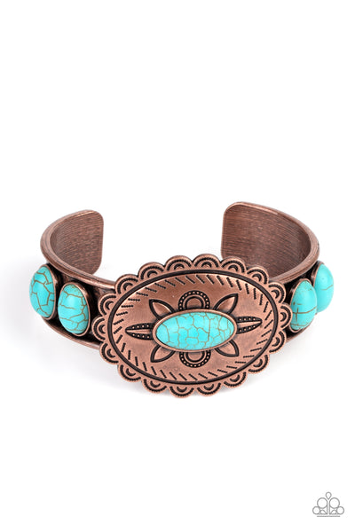 Canyon Heirloom - Copper & Turquoise Bracelet Paparazzi