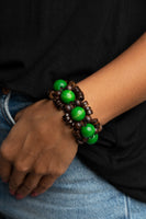 Tropical Temptations - Green Wooden Bracelet