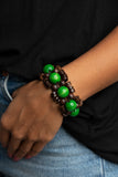 Tropical Temptations - Green Wooden Bracelet