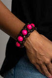 Tropical Temptations - Pink Wooden Bracelet