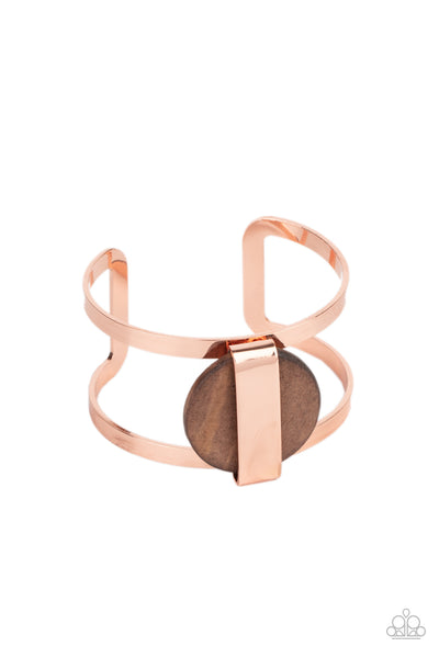 Organic Fusion - Copper & Wood Bracelet Paparazzi