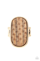 Reclaimed Refinement - Gold & Brown Wood Ring