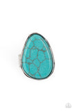 Marble Mecca - Blue Turquoise Ring Paparazzi