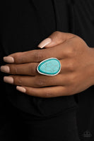 Marble Mecca - Blue Turquoise Ring Paparazzi