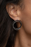 Always In The Loop - Black Post Earrings Paparazzi