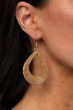 A Hot MESH - Gold Earrings Paparazzi