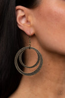 Rounded Out - Brass Earrings Paparazzi