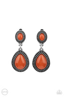 Carefree Clairvoyance - Orange Clip On Earrings Paparazzi