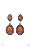 Carefree Clairvoyance - Orange Clip On Earrings Paparazzi