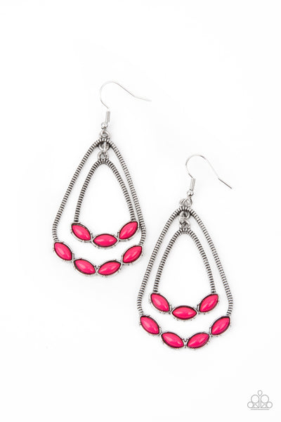 Summer Staycation - Pink Earrings Paparazzi