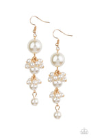 Ageless Applique - Gold Pearl Earrings Paparazzi