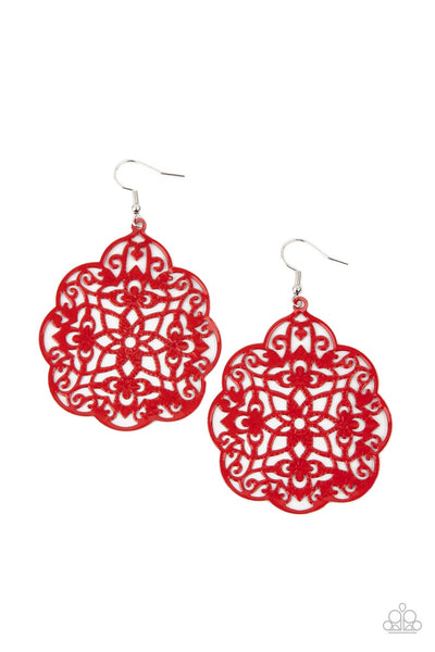 Mediterranean Eden - Red Earrings Paparazzi