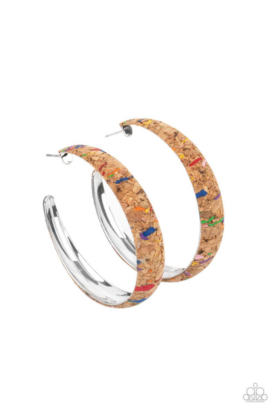 A CORK In The Road - Multi-Colored Earrings Paparazzi