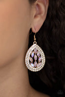 Encased Elegance - Gold Earrings Paparazzi