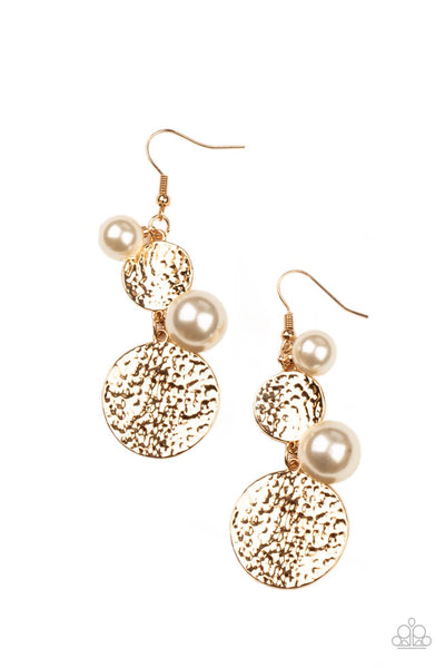 Pearl Dive - Gold Earrings Paparazzi