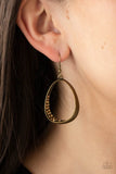 Fiercely Flauntable - Brass Earrings Paparazzi