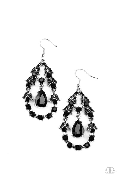 Garden Decorum - Black Earrings Paparazzi