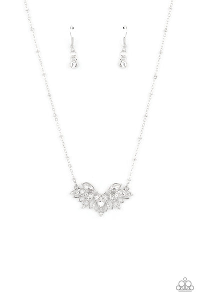 Deluxe Diadem - White Necklace Paparazzi